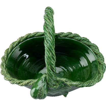 Fig Ceramic Basket by Chelsea House in green and green glaze. Made from unique in a unique style.