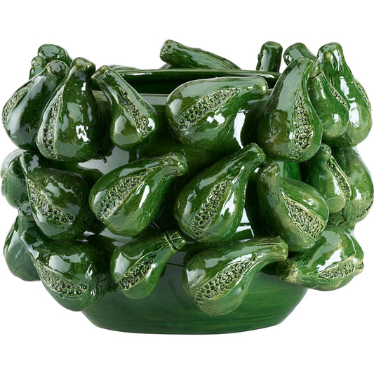 Fig Bowl by Chelsea House in green and green glaze. Made from unique in a unique style.