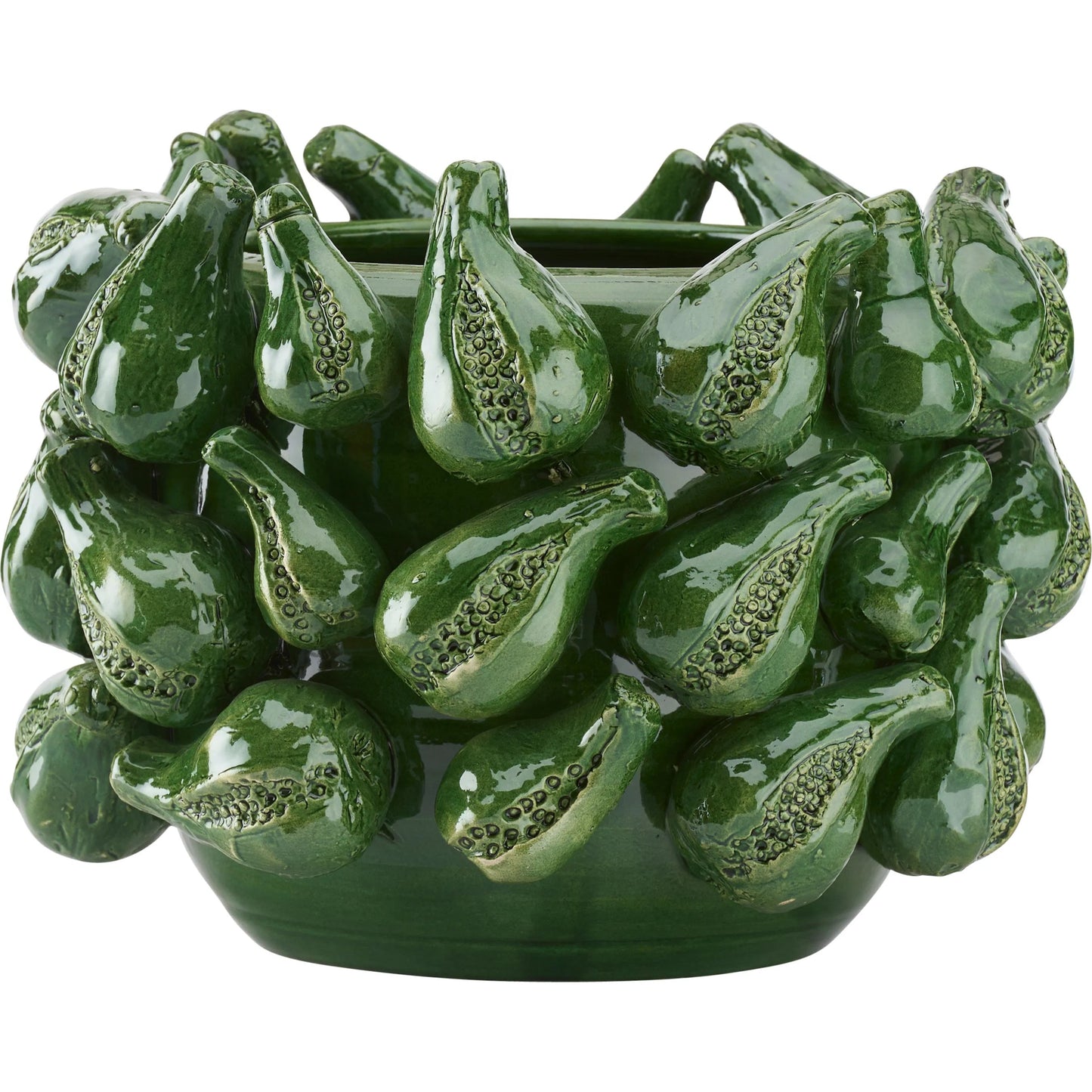 003 SI-2533829 | Additional Silo | Fig Bowl by Chelsea House in green and green glaze. Made from unique in a unique style.
