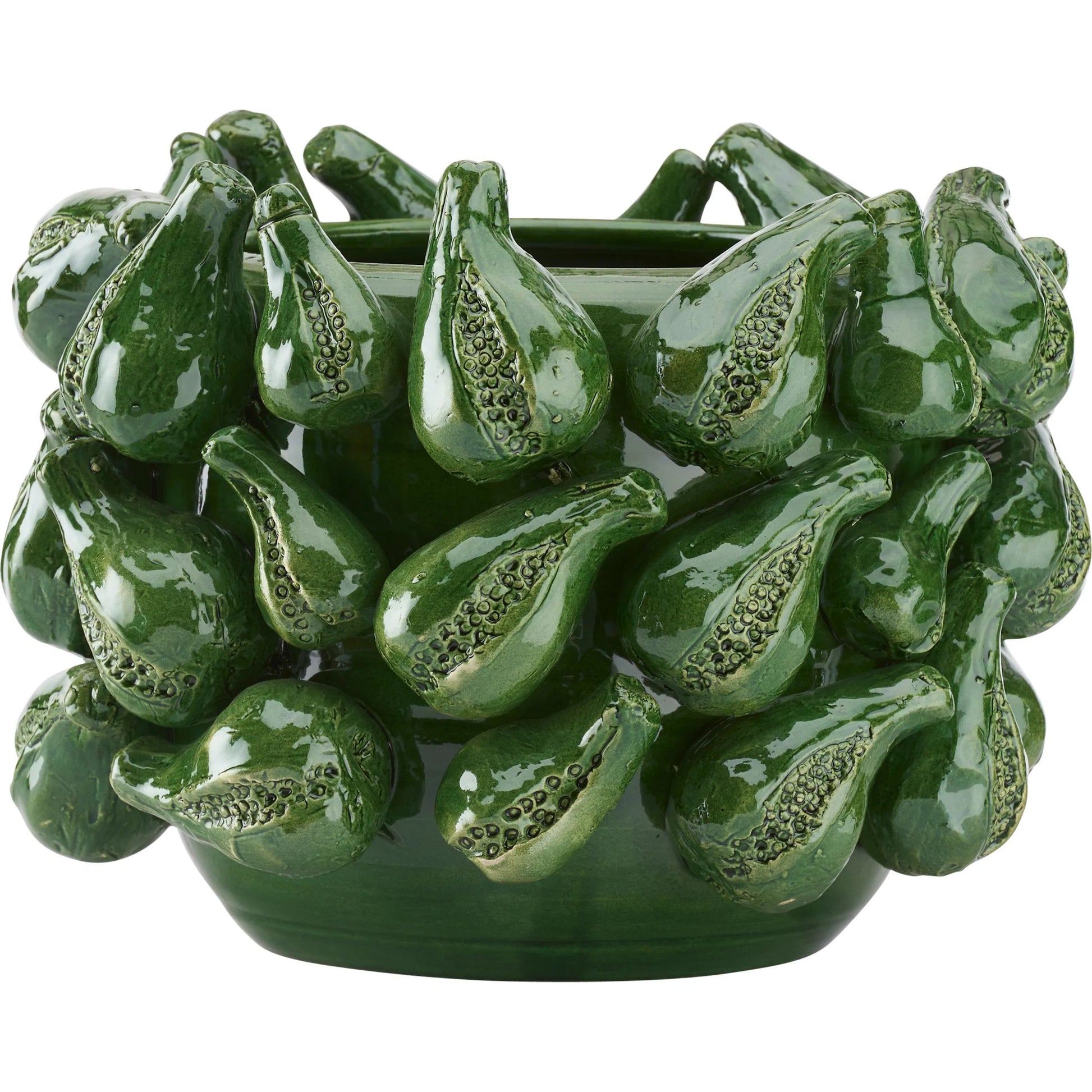 Fig Bowl by Chelsea House in green and green glaze. Made from unique in a unique style.
