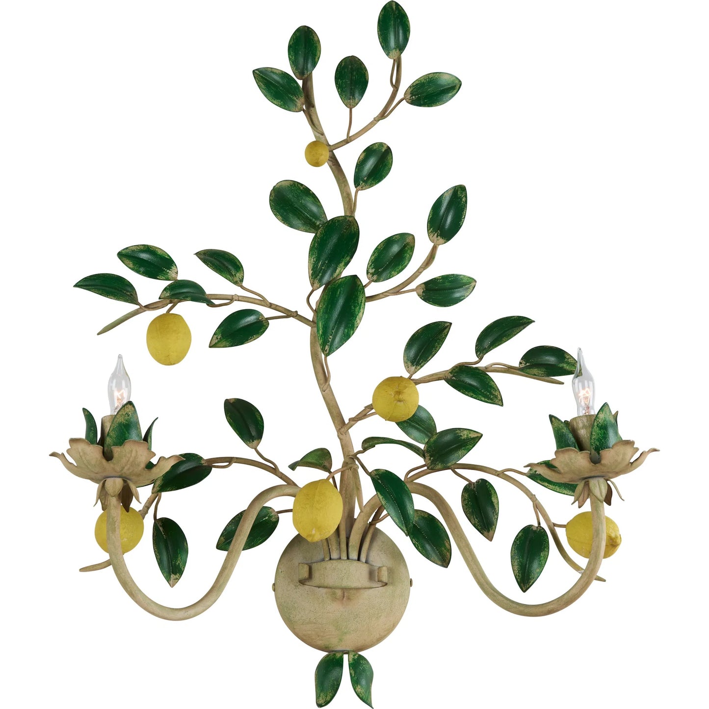 004 SI-2533866 | Additional Silo | Lemon Wall Sconce by Chelsea House in green, yellow and hand painted. Made from unique in a unique style.