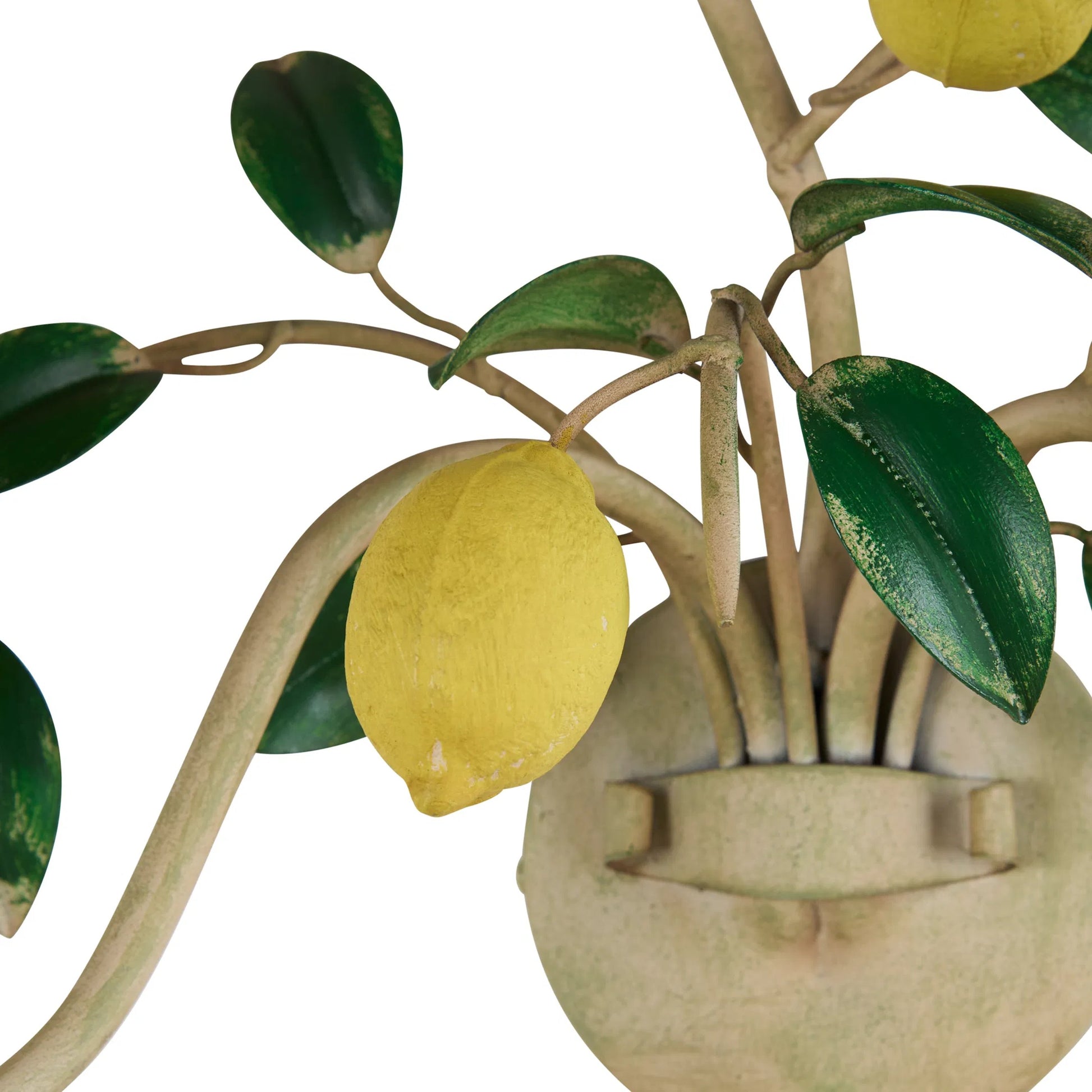Lemon Wall Sconce by Chelsea House in green, yellow and hand painted. Made from unique in a unique style.