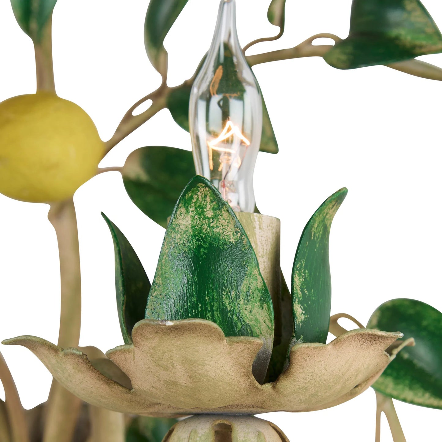 006 SI-2533866 | Closeup | Lemon Wall Sconce by Chelsea House in green, yellow and hand painted. Made from unique in a unique style.