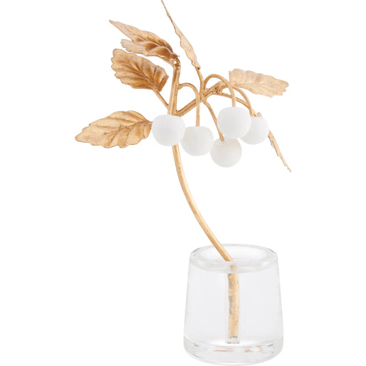 Cherry Blossom on Stand by Chelsea House in white, cream, gold and matte white, gold leaf, clear. Made from unique in a unique style.