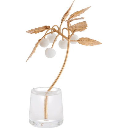 Cherry Blossom on Stand by Chelsea House in white, cream, gold and matte white, gold leaf, clear. Made from unique in a unique style.