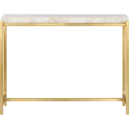 Elie Console by Chelsea House in white, cream, gold and natural white, antique brass. Made from unique in a unique style.