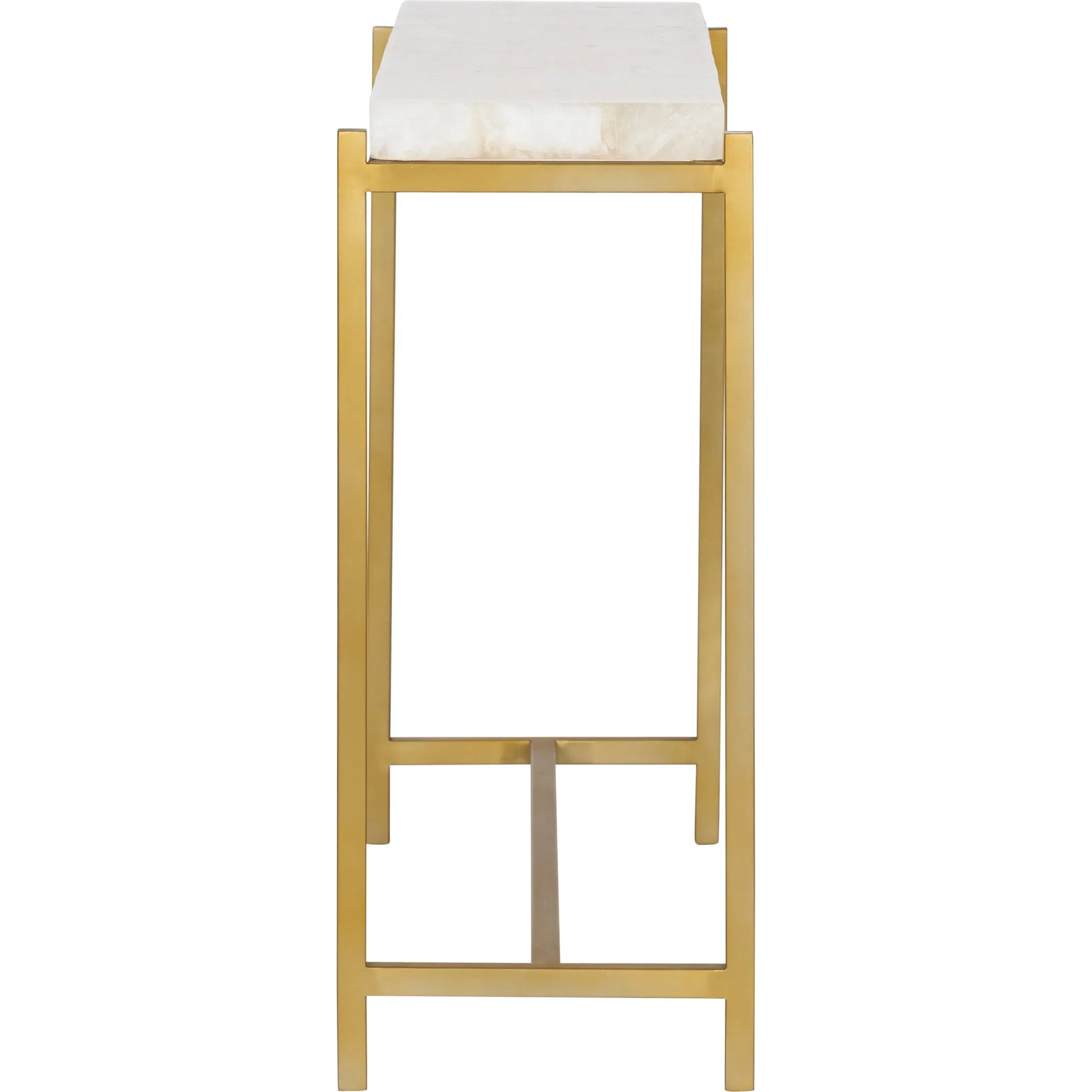 Elie Console by Chelsea House in white, cream, gold and natural white, antique brass. Made from unique in a unique style.