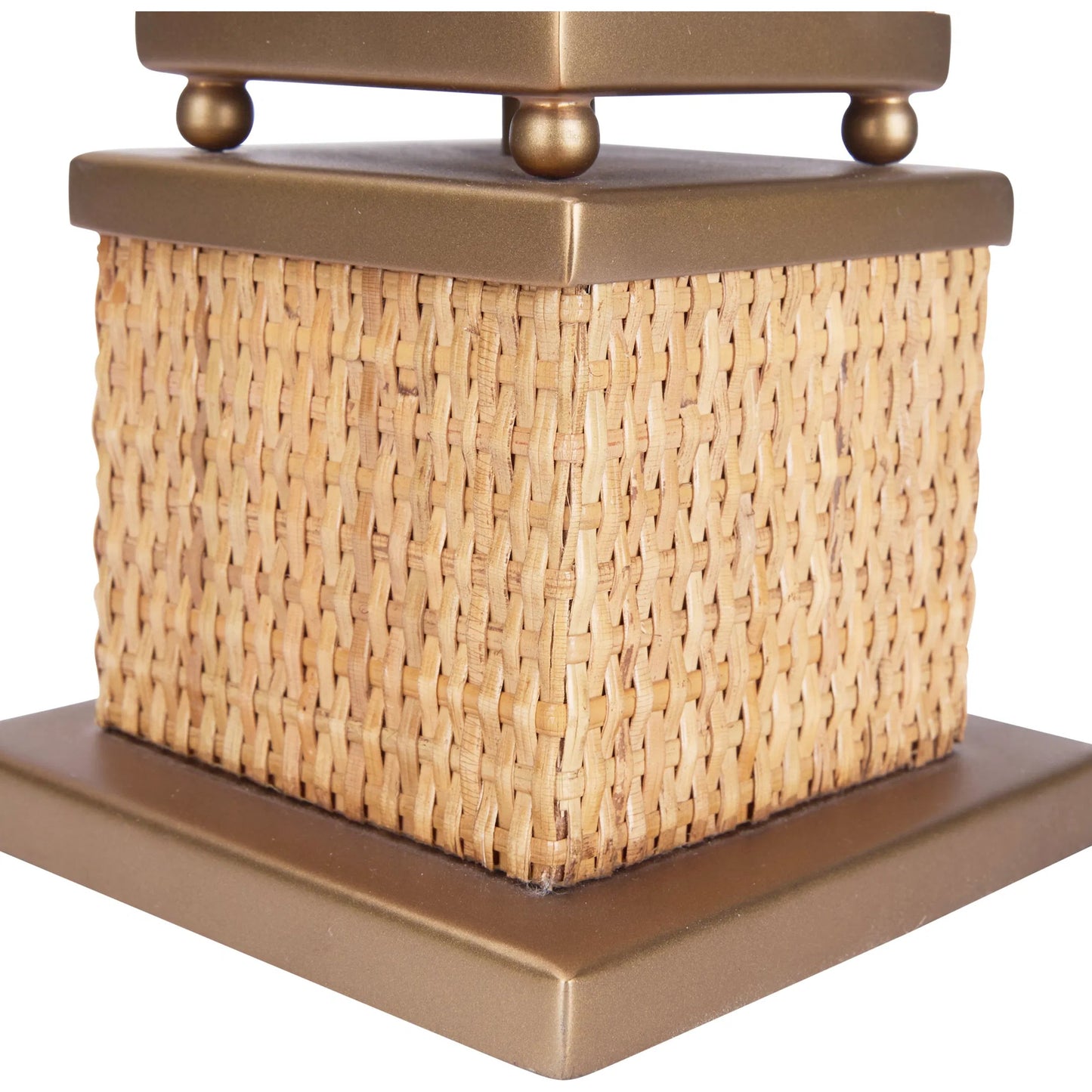 004 SI-2533914 | Closeup | Rattan Obelisk by Chelsea House in tan, gold and natural, antique brass. Made from unique in a unique style.