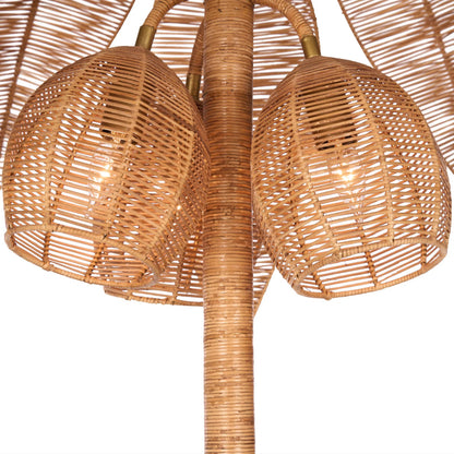 Palm Tree Floor Lamp by Chelsea House in brown, gold and natural, antique brass. Made from unique in a unique style.