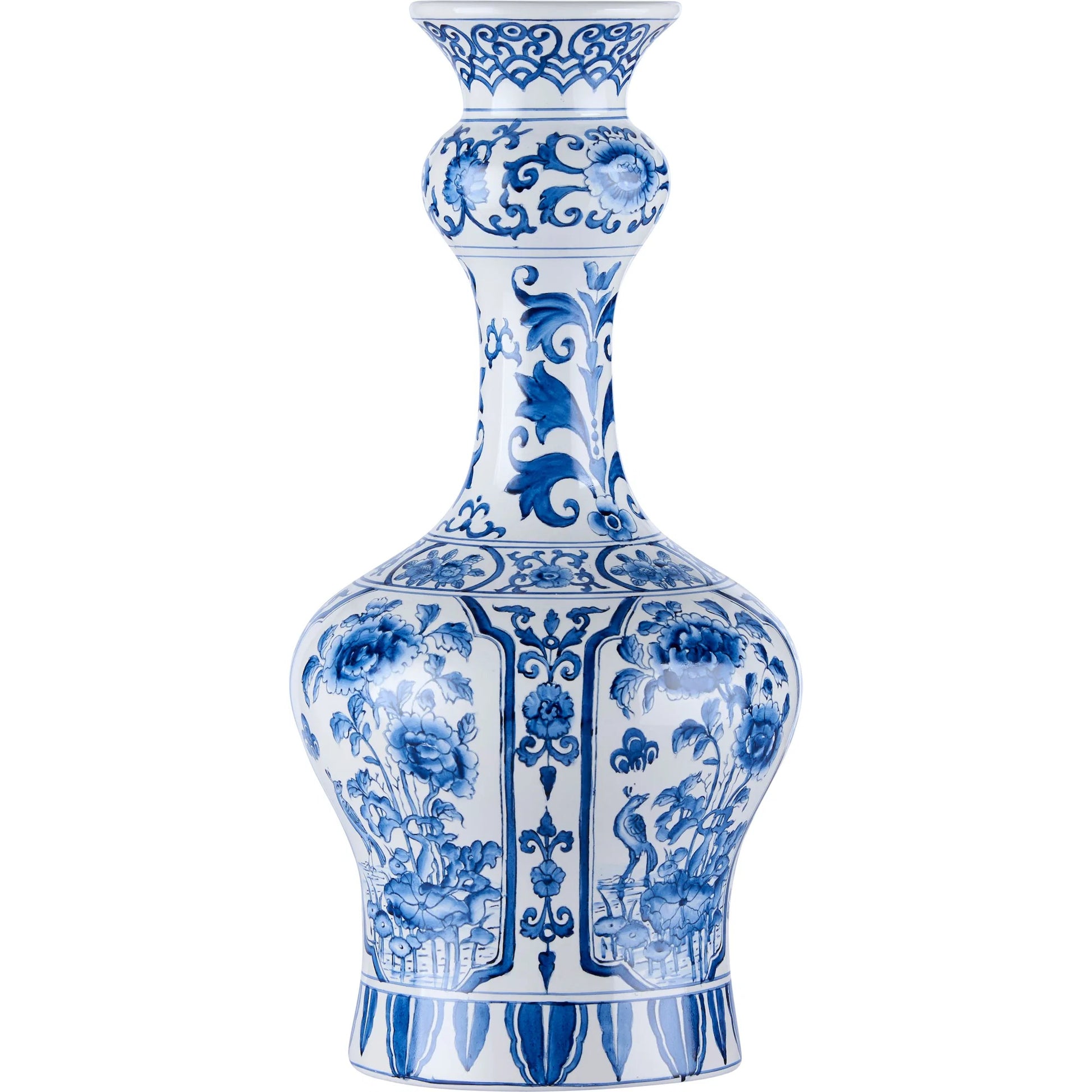 Dutch Delft Vase by Chelsea House in white, cream, blue and blue, white glaze. Made from unique in a unique style.