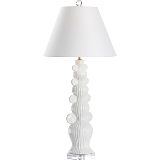 Swirl Handle Lamp by Chelsea House in white, cream and white glaze. Made from unique in a unique style.