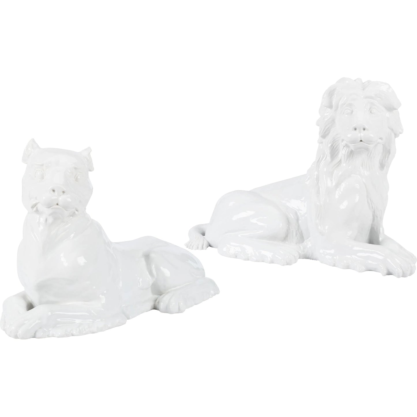 001 SI-2533929 | Primary Silo | Set of Meissen Lions by Chelsea House in white, cream and white glaze. Made from unique in a unique style.