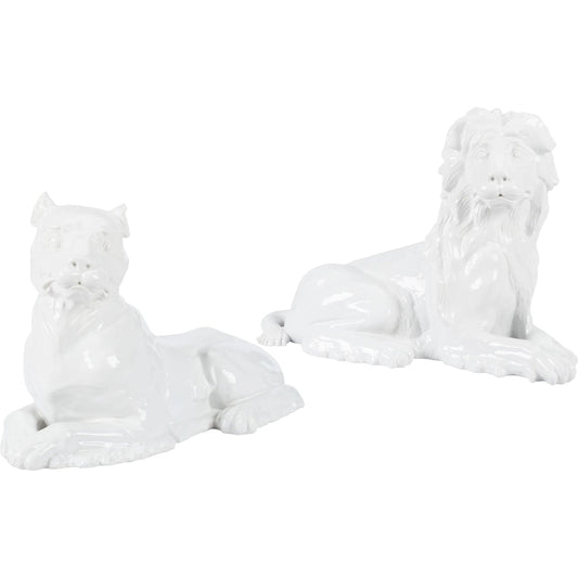 Set of Meissen Lions by Chelsea House in white, cream and white glaze. Made from unique in a unique style.