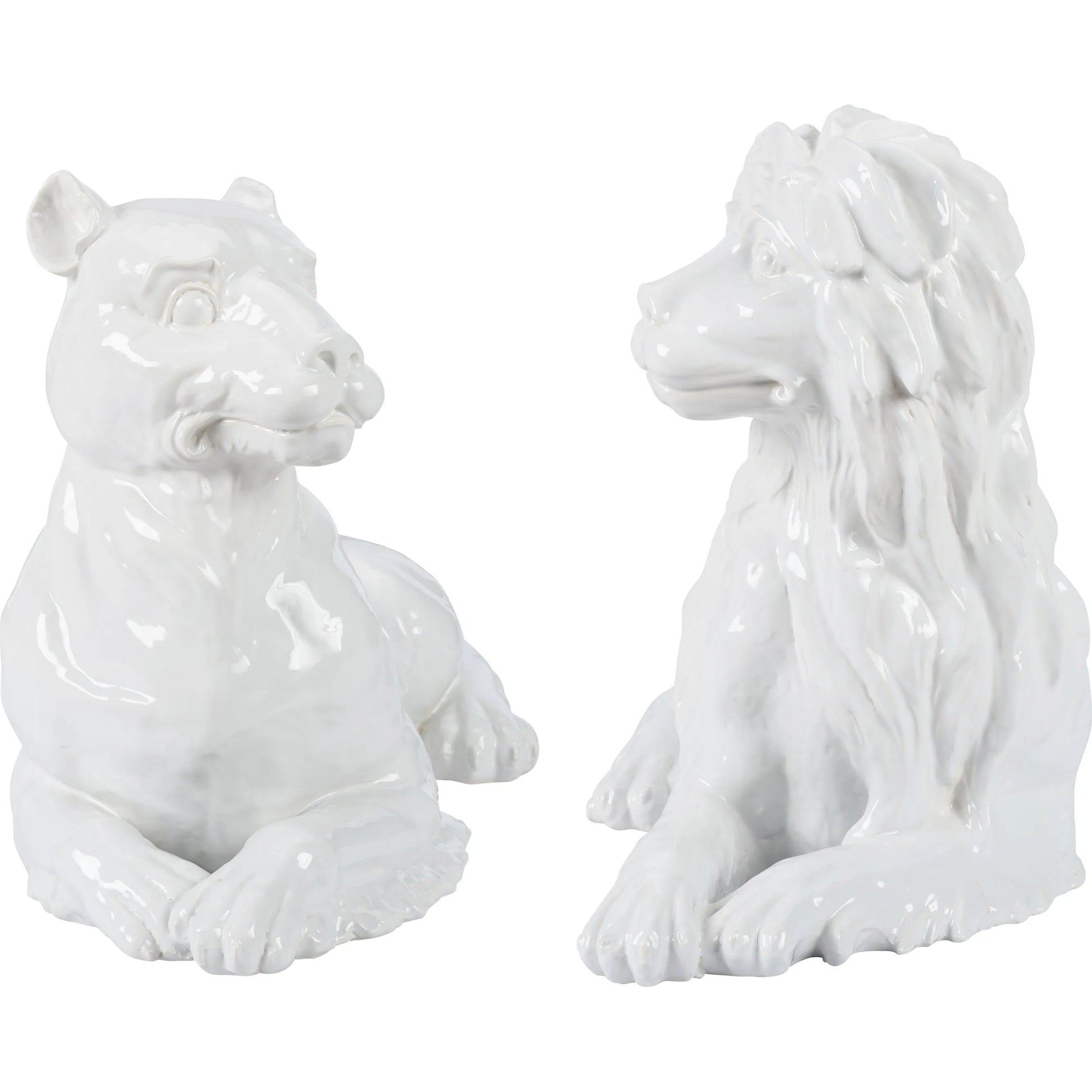 Set of Meissen Lions by Chelsea House in white, cream and white glaze. Made from unique in a unique style.