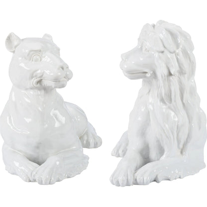Set of Meissen Lions by Chelsea House in white, cream and white glaze. Made from unique in a unique style.