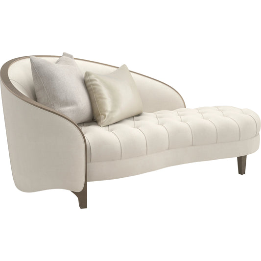 Valentina Chaise by Caracole in cream and golden shimmer. Made from birch in a modern style.