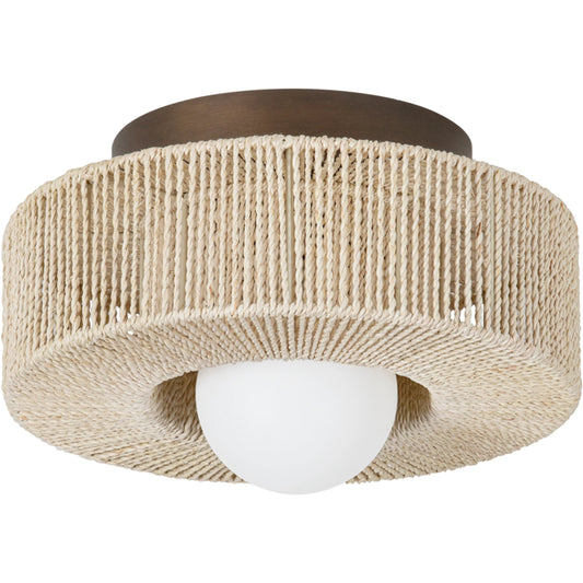 Coleman Flush Mount by Troy in bronze leaf. Made from steel in a unique style.