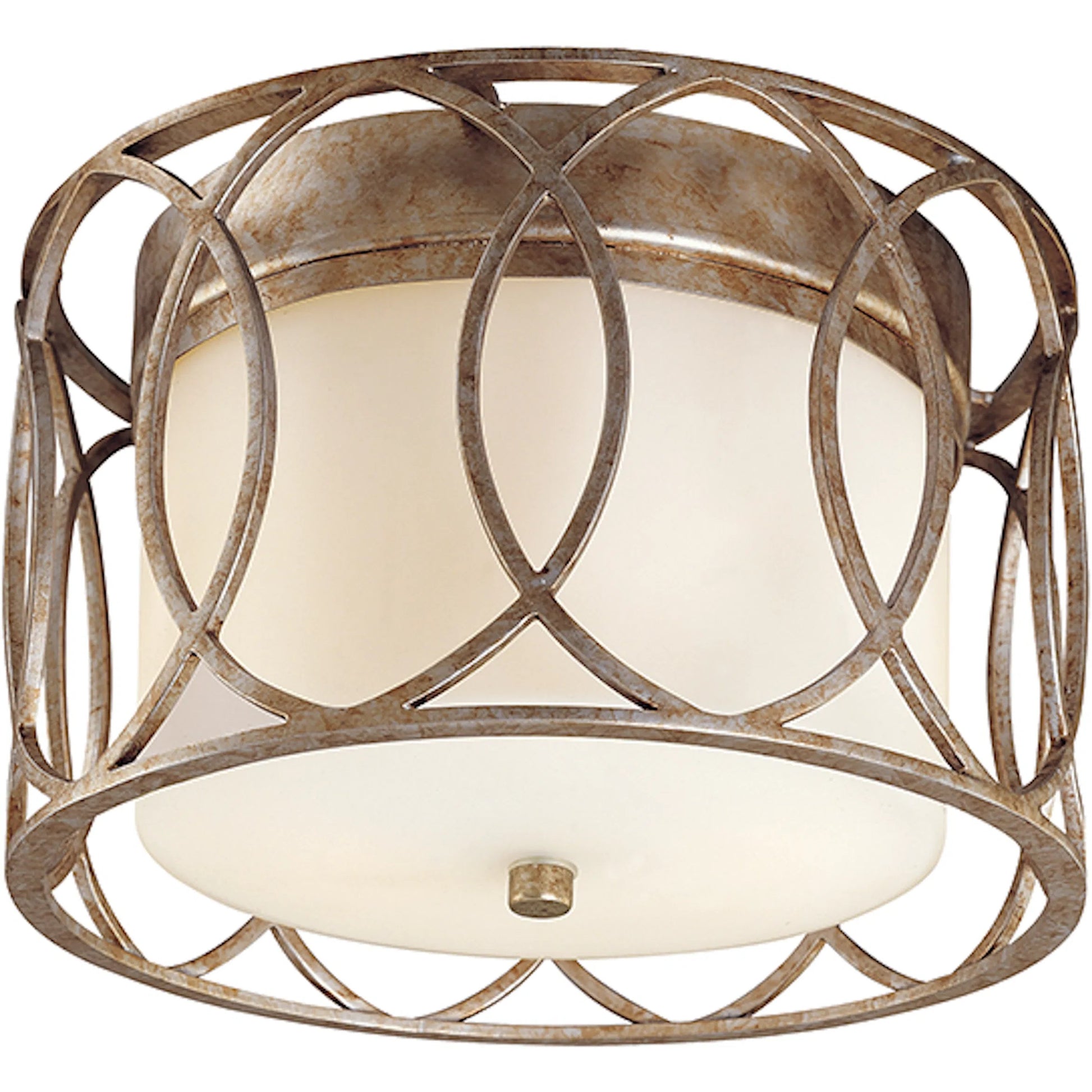 Sausalito Ceiling Flush Mount by Troy in silver gold. Made from hand worked iron in a modern style.