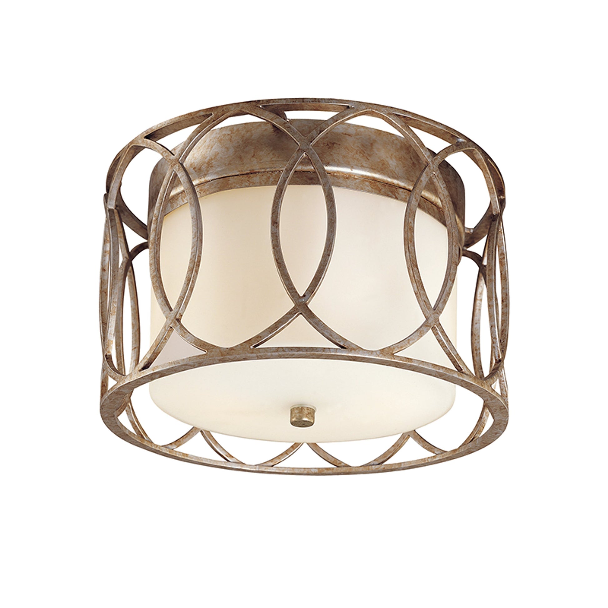 Sausalito Ceiling Flush Mount by Troy in silver gold. Made from hand worked iron in a modern style.