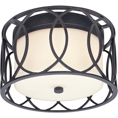 Sausalito Flush Mount by Troy in textured iron. Made from hand worked iron in a cottage & farmhouse style.