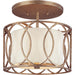 Sausalito Semi Flush Mount by Troy in silver gold. Made from hand worked iron in a cottage & farmhouse style.