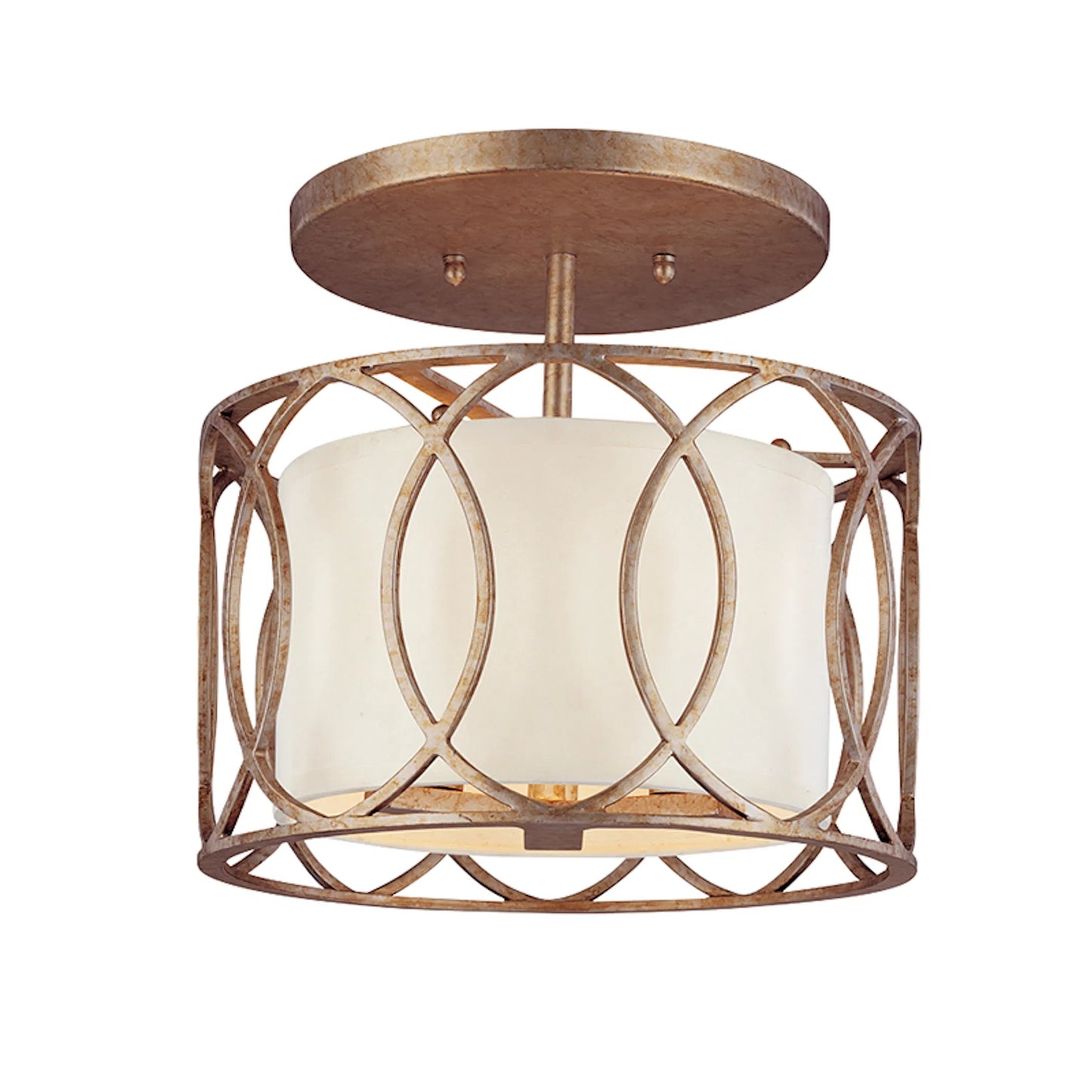 002 SI-2328308 | Additional Silo | Sausalito Semi Flush Mount by Troy in silver gold. Made from hand worked iron in a cottage & farmhouse style.