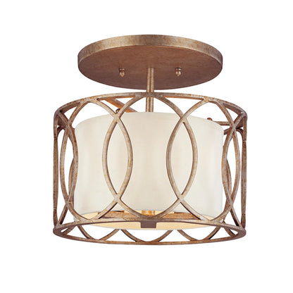 Sausalito Semi Flush Mount by Troy in silver gold. Made from hand worked iron in a cottage & farmhouse style.