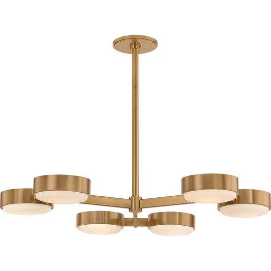 Rory 6-Light Semi Flush by Troy in patina brass. Made from steel in a unique style.