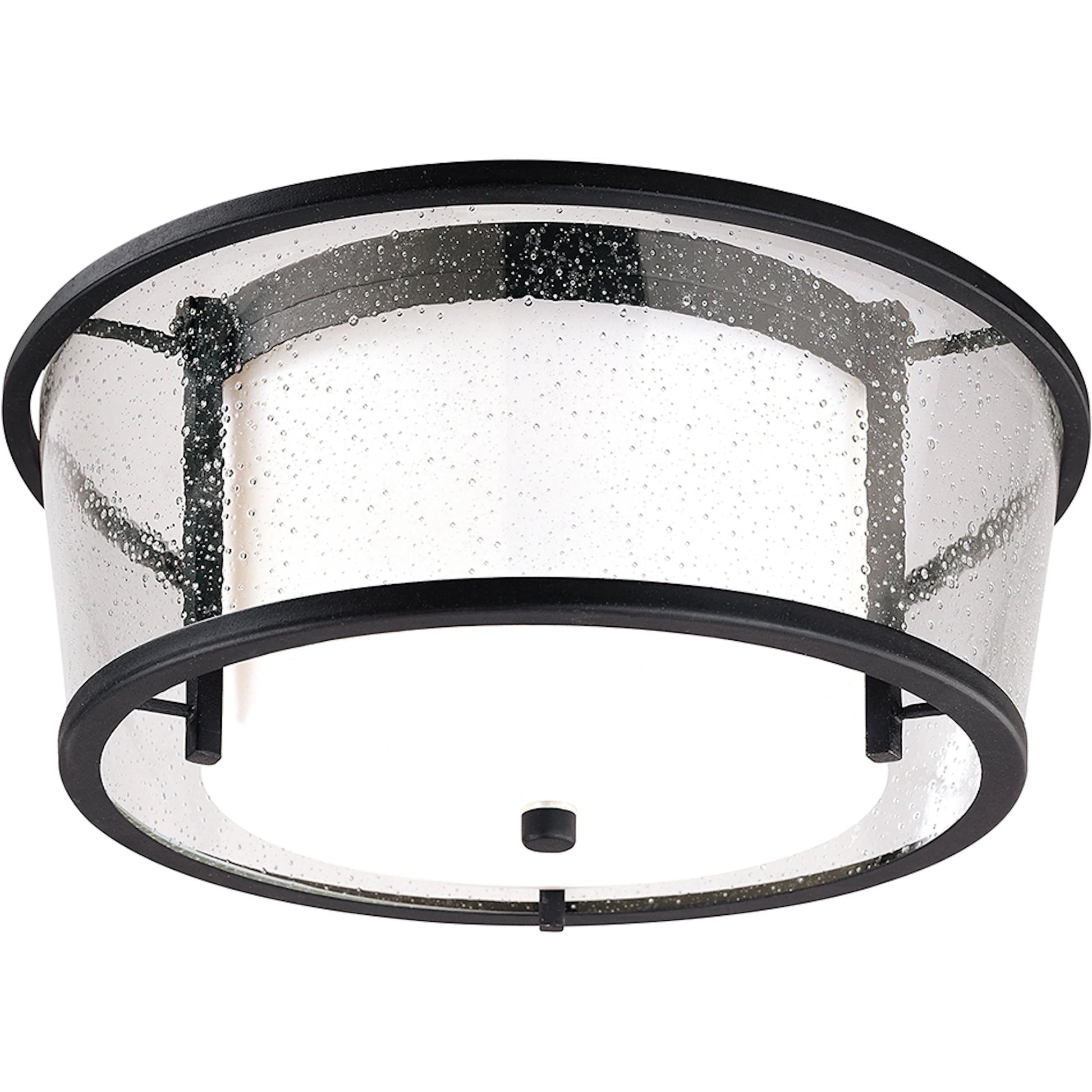 Bennington Flush Mount by Troy in textured black. Made from hand worked iron in a cottage & farmhouse style.