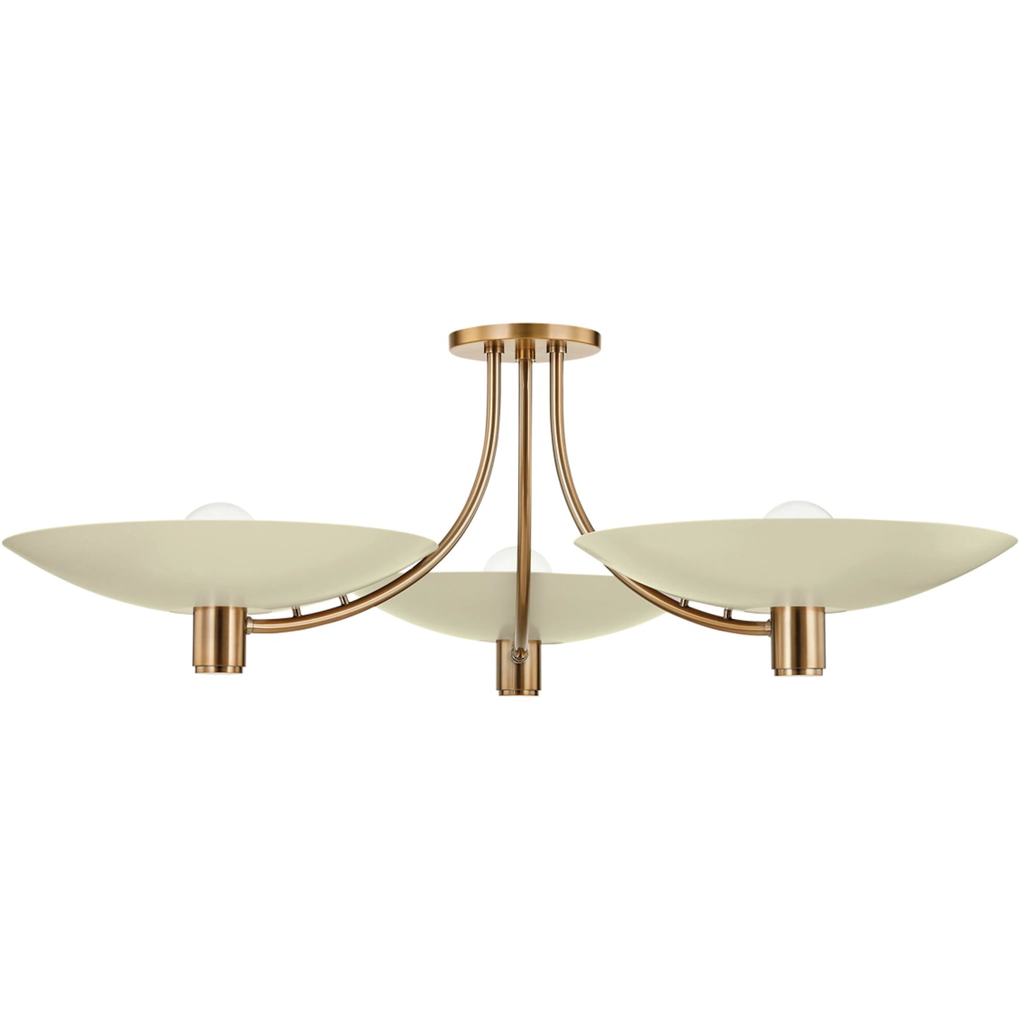 001 SI-2328450 | Primary Silo | Wolfe Semi Flush by Troy in patina brass and soft sand. Made from steel in a transitional style.