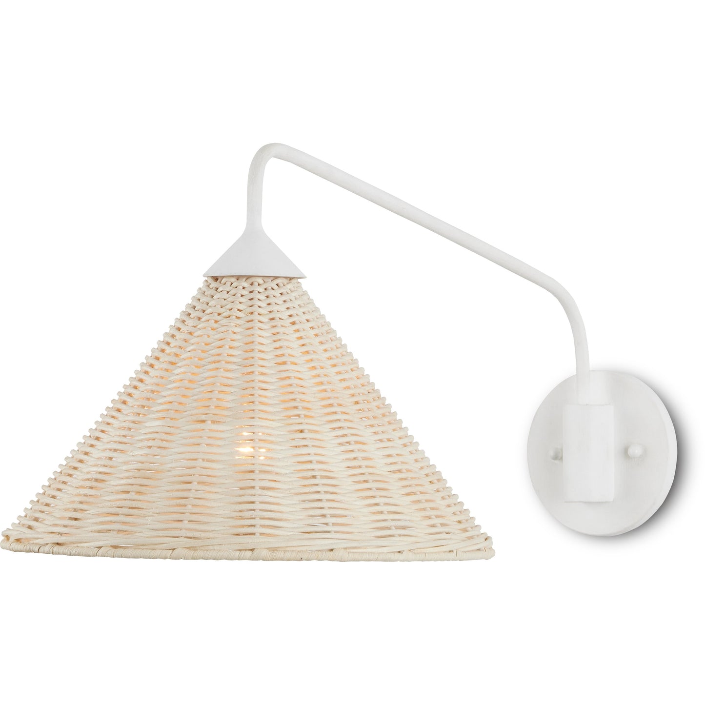 001 SI-1923815 | Primary Silo | Basket Swing-Arm Wall Sconce by Currey and Company in gesso white, bleached white. Made from wrought iron, arurog in a cottage & farmhouse style.