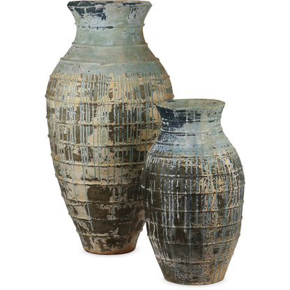 Ragusa Urn by Currey and Company. Made from terracotta in a rustic style.
