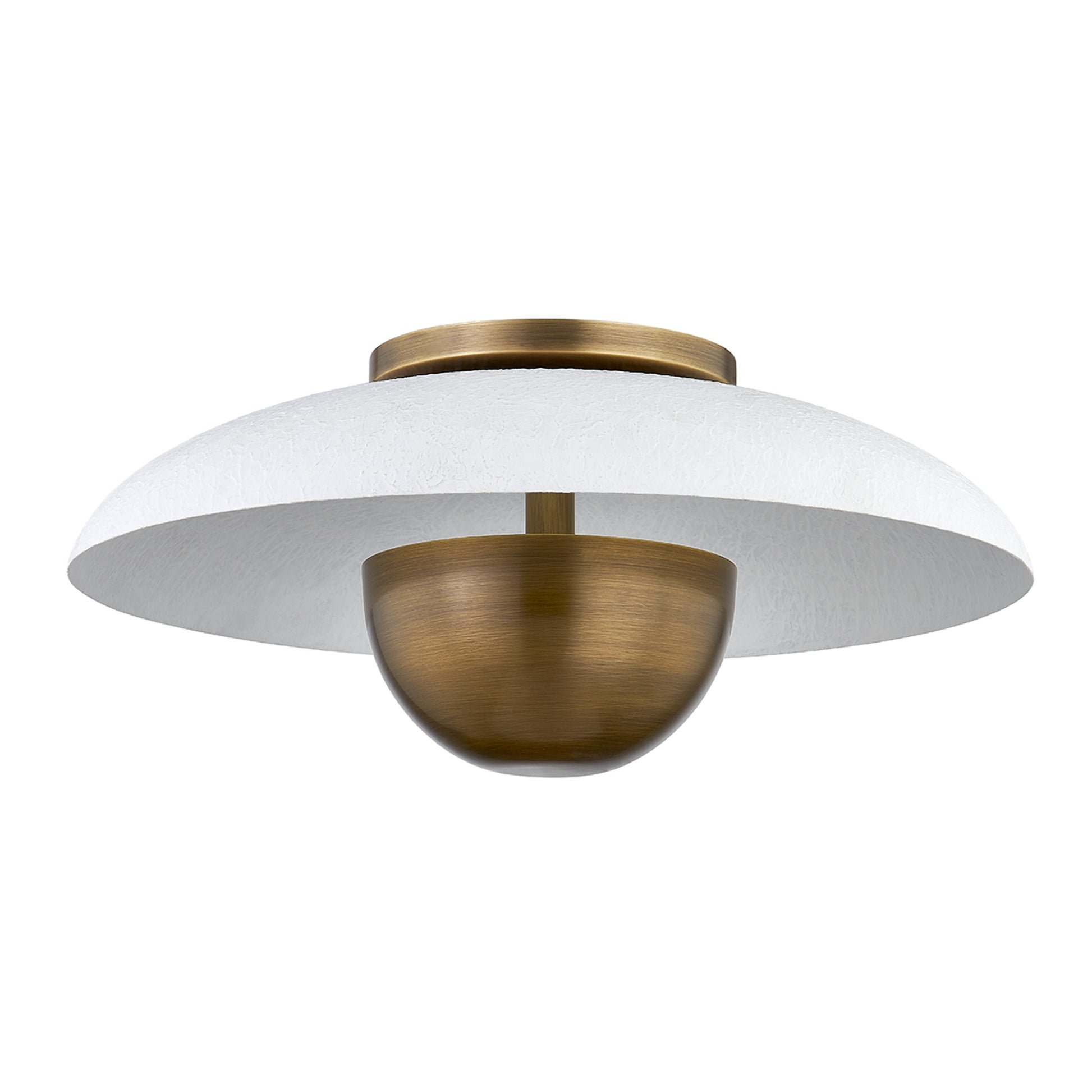 Noah 1 Light Flush Mount by Troy in patina brass. Made from brass in a modern style.