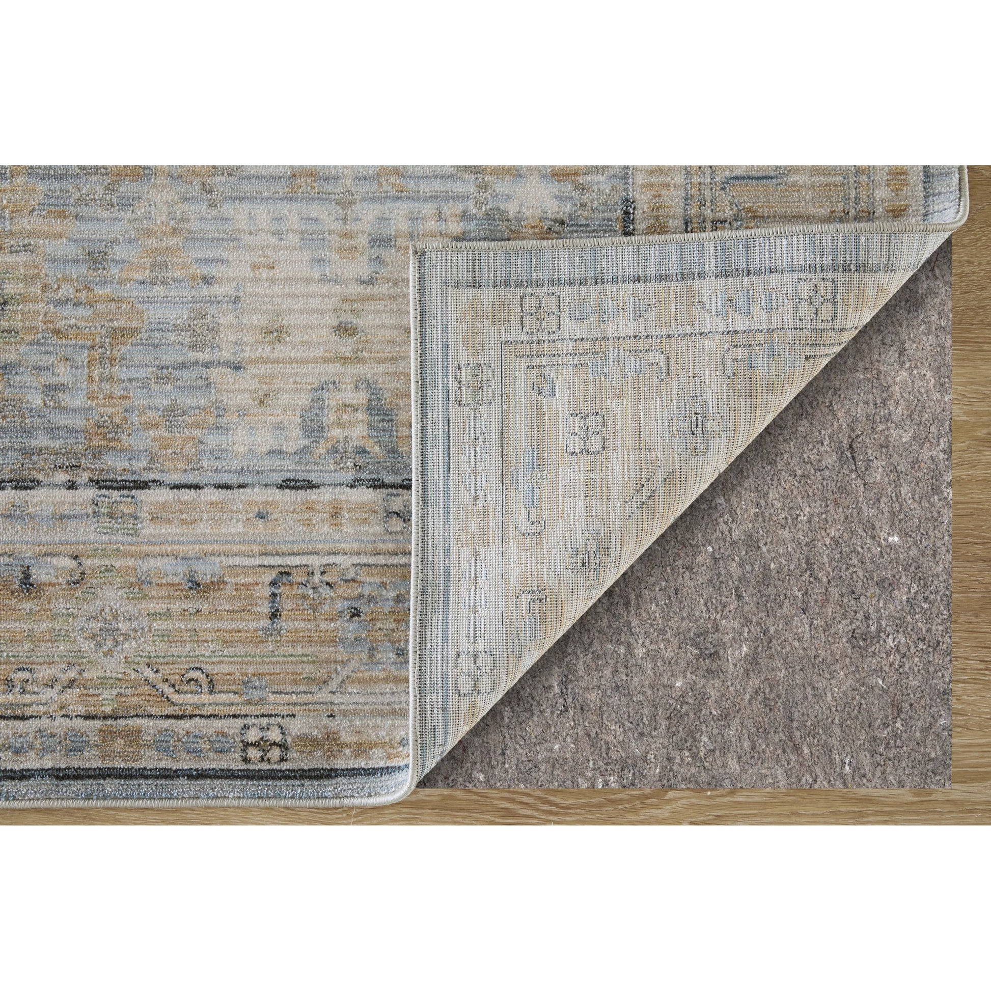 Augustine Traditional Bordered AUG39TZF Rug by Feizy in blue, ivory, tan. Made from polypropylene, polyester in a unique style.