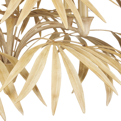 Calliope Chandelier by Currey and Company in coco cream. Made from wrought iron in a modern style.