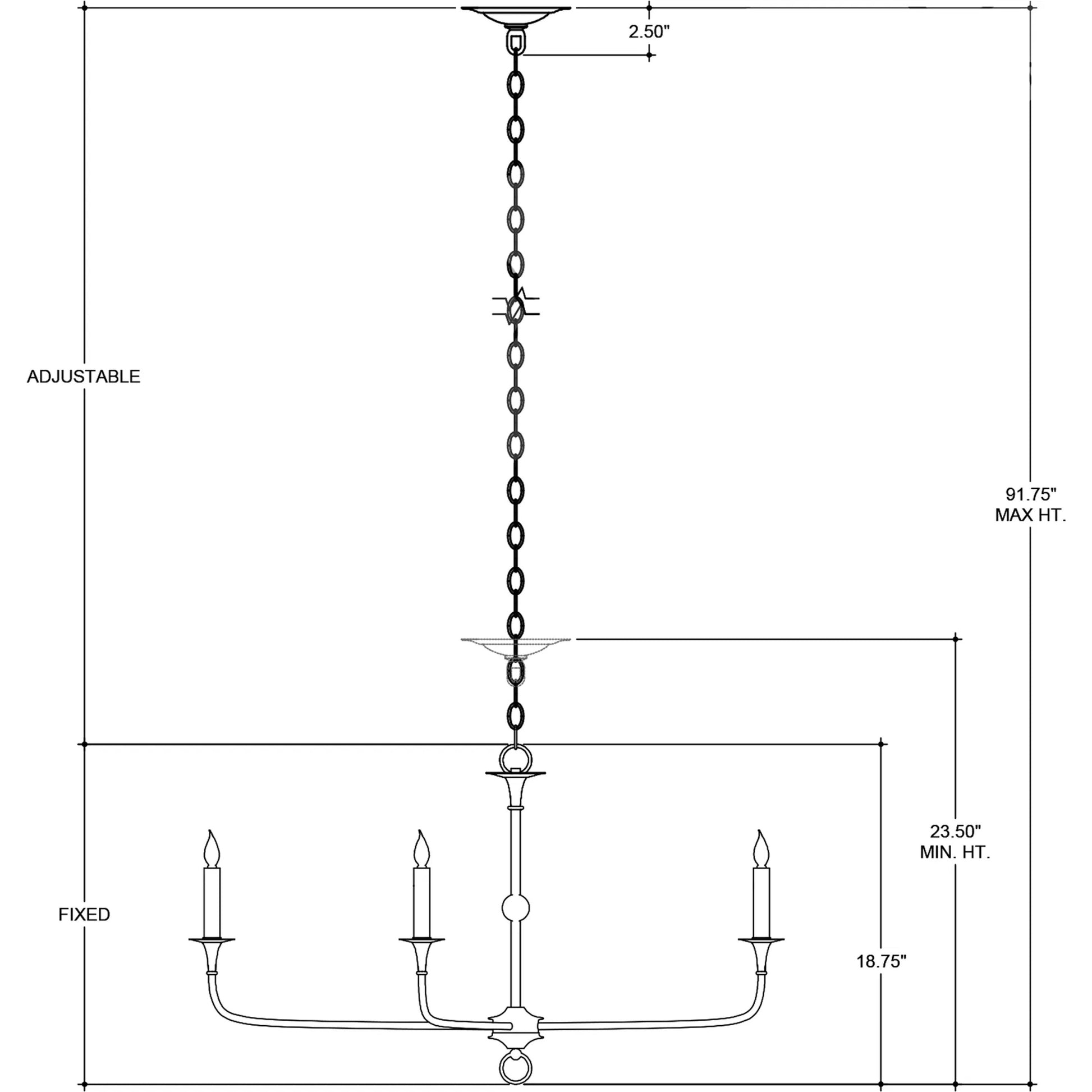 Nottaway Chandelier by Currey and Company. Made from wrought iron in a modern style.