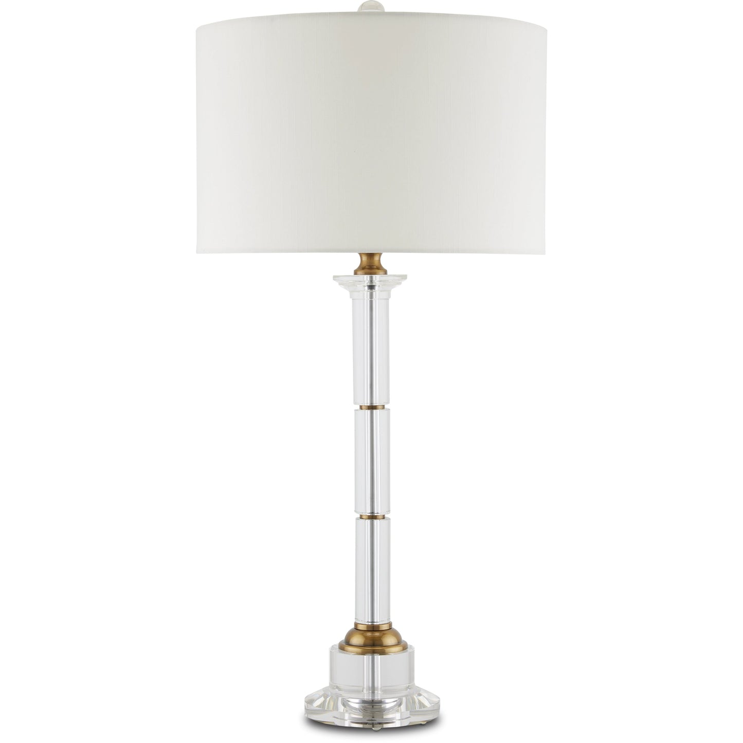 005 SI-1924008 | Additional Silo | Lothian Table Lamp by Currey and Company in clear, antique brass. Made from optic crystal, metal in a transitional style.