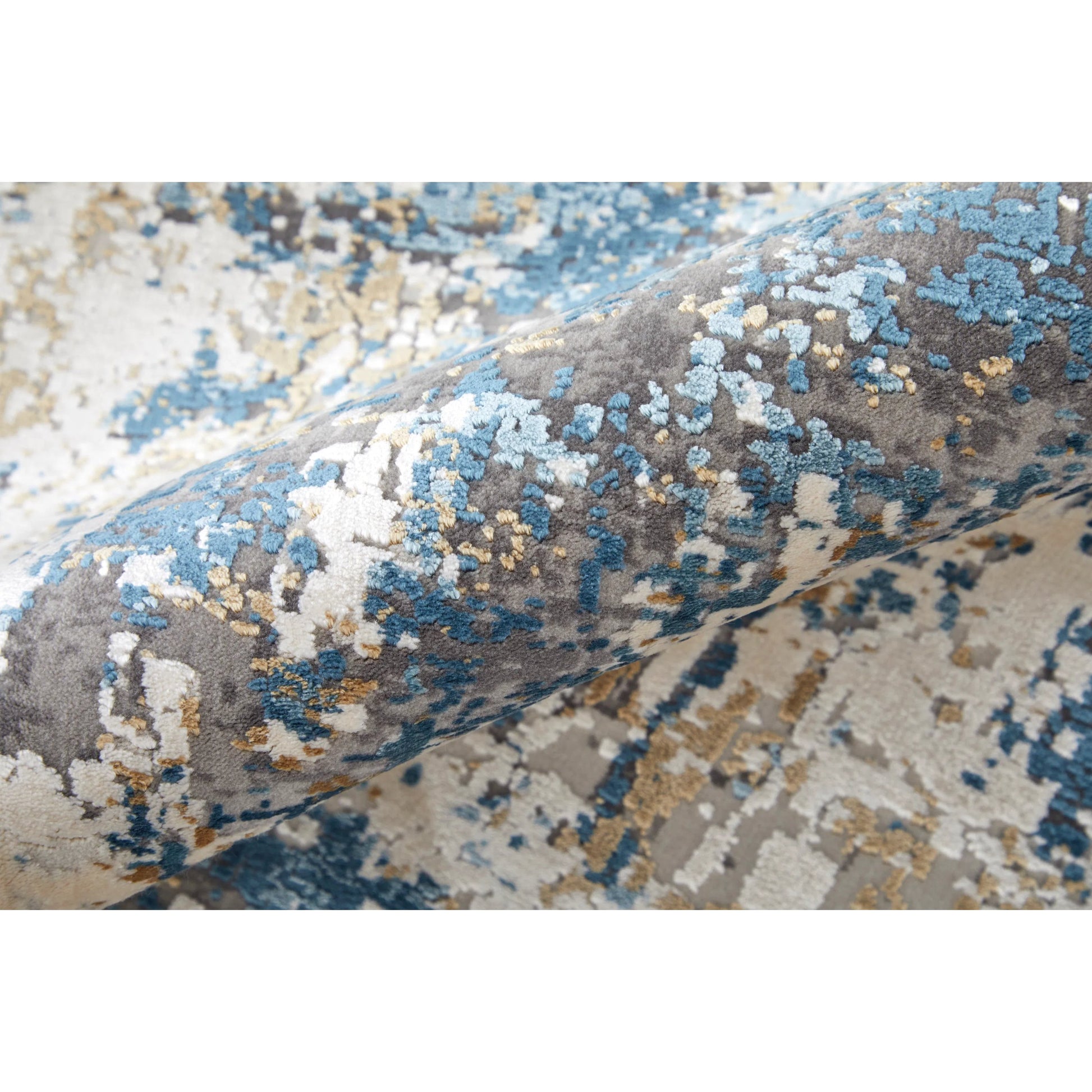 Cadiz Rug - 3891F by Feizy in ivory, tan, blue. Made from viscose, acrylic in a unique style.