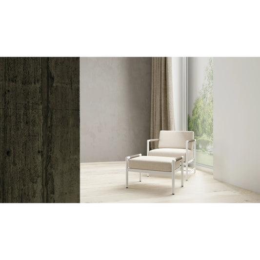 Sabbia Outdoor Club Chair by Sunset West in white. Made from olefin rope in a coastal style.