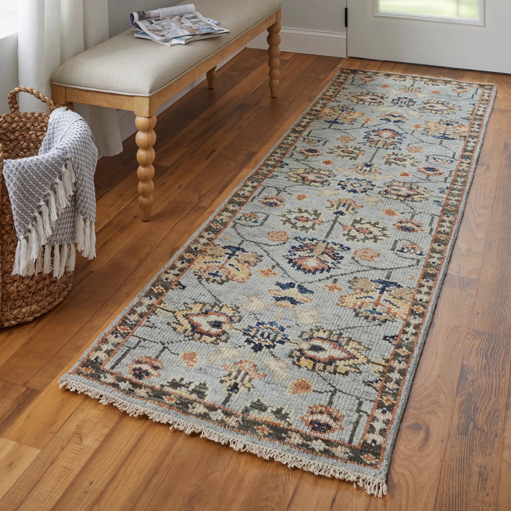 Carrington Traditional Oriental Rug - 6503F by Feizy in gray, gold, red. Made from wool in a unique style.