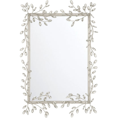 Forget-Me-Not Mirror by Currey and Company. Made from crystal, metal, glass in a modern style.