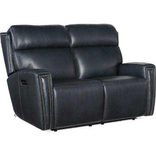 Ruthe Zero Gravity Power Recline Loveseat by Hooker Furniture. Made from leather in a unique style.