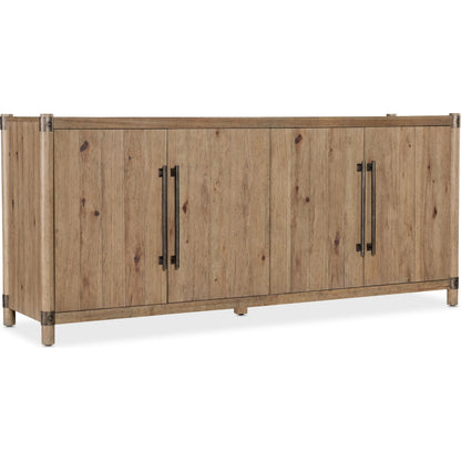 Vineyard Row Entertainment Credenza by Hooker Furniture in light wood and sonoma. Made from unique in a transitional style.