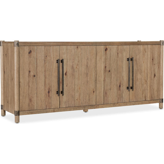 Vineyard Row Entertainment Credenza by Hooker Furniture in light wood and sonoma. Made from unique in a transitional style.