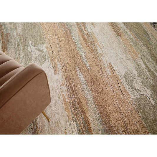 Pearson PRS39SBF Rug by Feizy in green, ivory, brown. Made from polyester in a unique style.