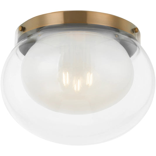 Magma Flush Mount by Troy in patina brass. Made from steel in a unique style.