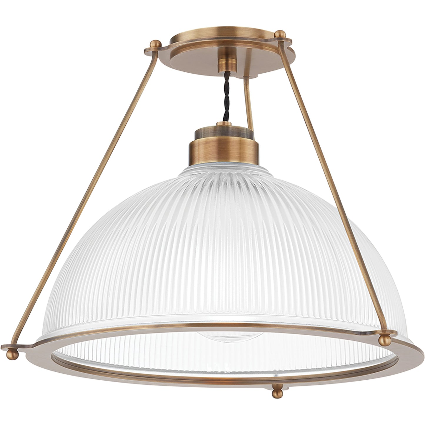 002 SI-2055072 | Primary Silo | Glint 1 Light Semi Flush Mount by Troy in patina brass. Made from brass in a modern style.