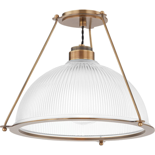 Glint 1 Light Semi Flush Mount by Troy in patina brass. Made from brass in a modern style.