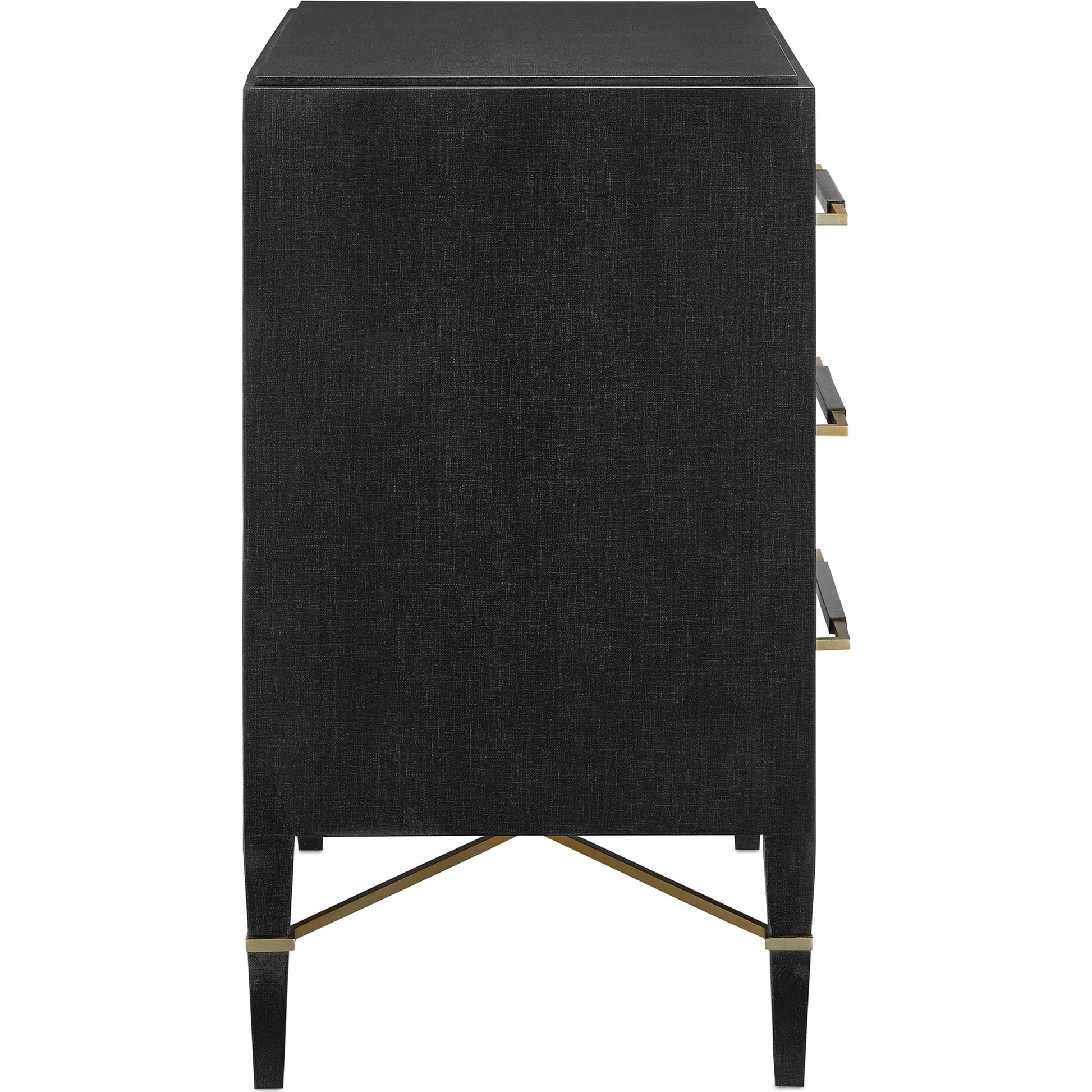 Verona Chest by Currey and Company in black, champagne. Made from solid wood, engineered hardwood in a modern style.
