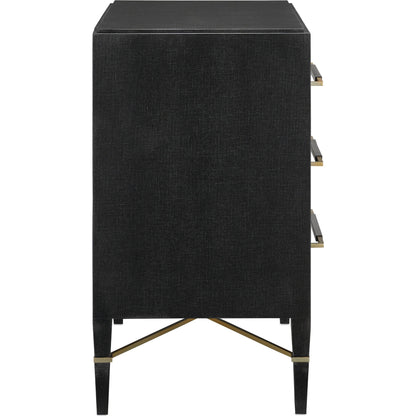 Verona Chest by Currey and Company in black, champagne. Made from solid wood, engineered hardwood in a modern style.